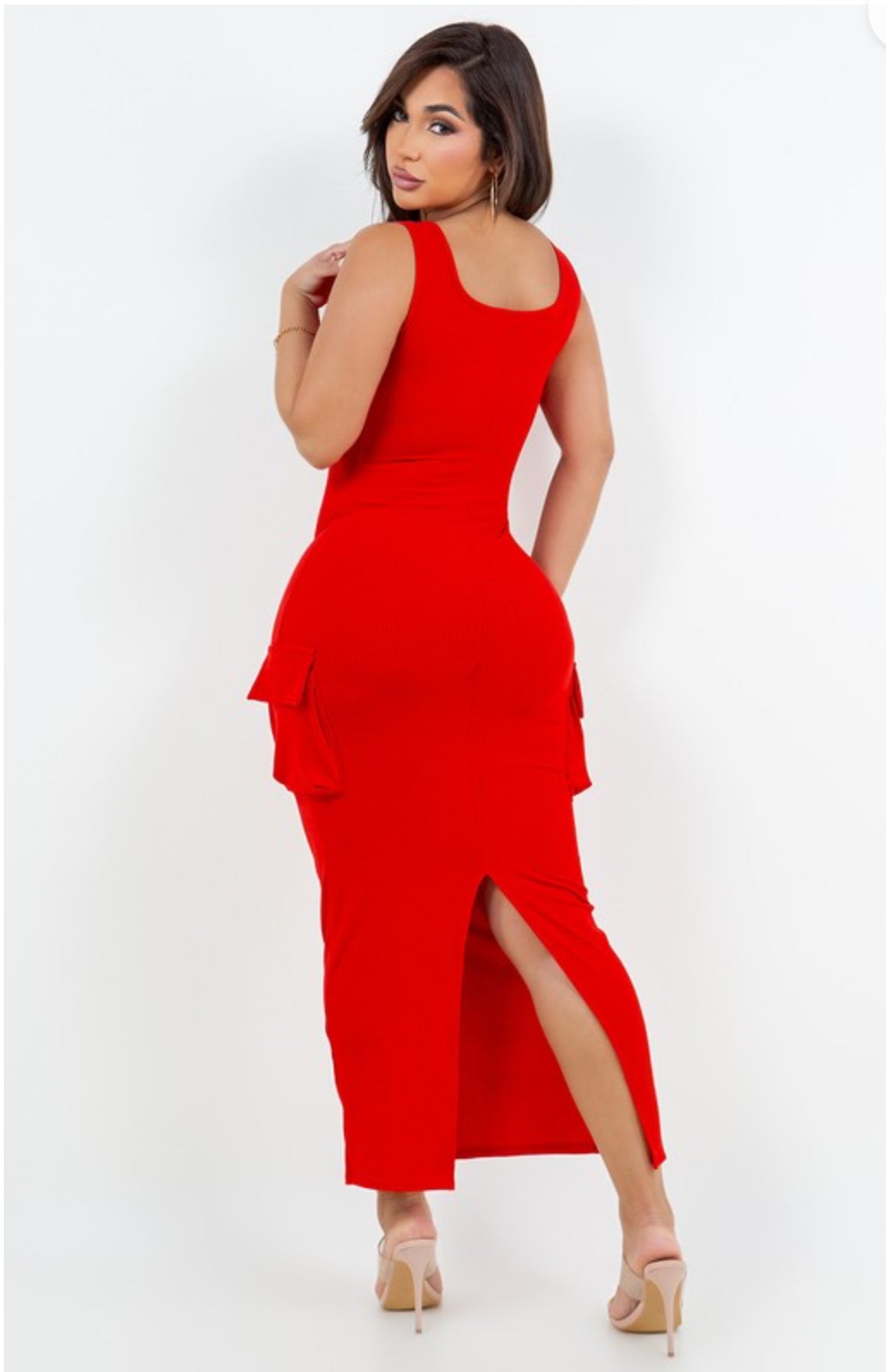 Scarlet Elegance Maxi Dress