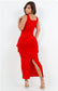 Scarlet Elegance Maxi Dress