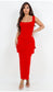 Scarlet Elegance Maxi Dress