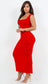 Scarlet Elegance Maxi Dress